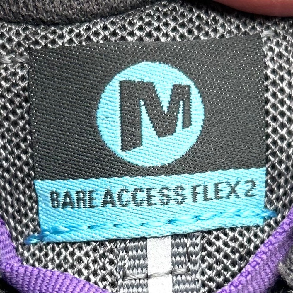 Merrell Bare Access Flex 2 Womens 8.5 Grey Purple Trail Running Shoes Barefoot - Picture 10 of 11